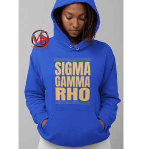 Design à la mode sororité sérigraphie et patch travail pull à capuche polaire Sigma Gamma Rho manches longues fond épais Divine Nine - Product Image 3