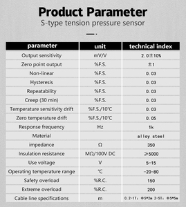 موازين رافعة معلقة وزنها عالية الدقة شعاع الفولاذ المقاوم للصدأ قوة سحب ضغط التوتر الوزن الاستشعار S نوع خلية الحمل - Product Image 6