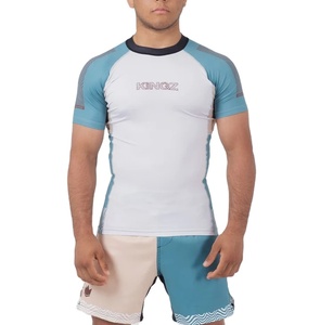 ชุดป้องกันผดผื่นสำหรับผู้ชายชุดเล่นกีฬาแขนสั้นผ้าโพลีเอสเตอร์/ สแปนเด็กซ์ - Product Image 1