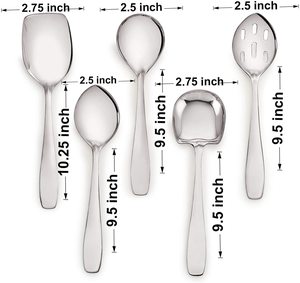 Ensemble de couverts en acier inoxydable écologiques de style américain MIINOX, 5 pièces, cuillères de service pour la cuisine, le camping - Product Image 3
