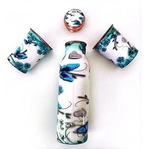 ขวดน้ำทองแดงบริสุทธิ์สำหรับเด็กงานออกแบบอินเดียกันรั่วสำหรับใช้ในรถยนต์ - Product Image 4