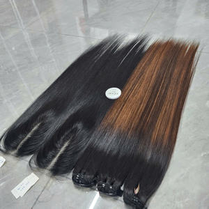 Brown <b>Color</b> Bone Straight Super Double Virgin Vietnamese Human <b>Hair</b> Bundles With Closure Virgin <b>Hair</b> Bundles With Closure - Product Image 4
