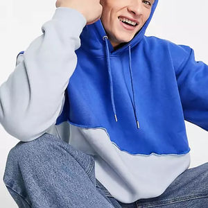 Algodón mezclado hombres en blanco pulóver sudaderas con capucha de gran tamaño suelto cuello redondo con capucha pulóver sudaderas Top hombre abrigo ropa S-3XL - Product Image 3