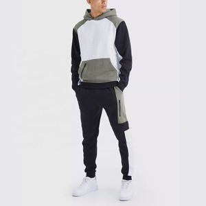 Survêtements de sport 2 couleurs Survêtements de survêtement personnalisés 100% coton éponge surdimensionné Ensemble pantalons de survêtement et sweat à capuche pour hommes - Product Image 1