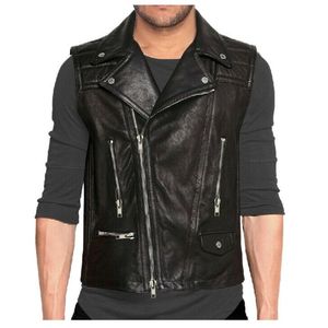 Gilet en cuir véritable vintage classique: une durabilité de base de mode classique élégance élégante intemporelle mode mat brillant - Product Image 5