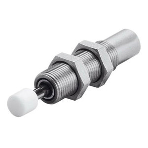 Amortiguador industrial DYSR-20-25-Y5 con amortiguación ajustable, cuerpo de 20 mm y longitud de carrera de 25 mm. - Product Image 3