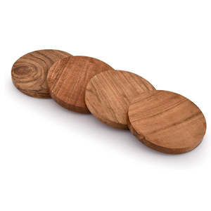 Sous-verres en bois naturel avec finition lisse, tapis de boisson durables pour la protection de la table et la décoration de la maison - Product Image 3