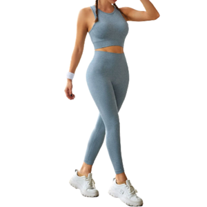 Ensemble de sport taille haute pour femme-combinaison de yoga sans couture sexy et vêtements de sport d'entraînement ensemble de fitness de gymnastique imperméable grande taille pour le yoga d'entraînement - Product Image 2