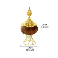 Brûleur d'encens octogonal vintage en métal noir et or, écologique, décoratif pour table, aromathérapie, encens indien, artisanat M R
