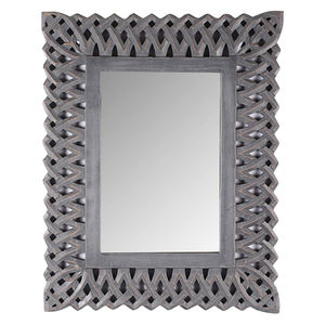 Antique Wooden Gray Wall <b>Mirror</b> Natural Wood Modern Wall <b>Mirror</b> Exporters India Wood Crafted <b>Mirror</b> for Living Room Decor - Product Image 1