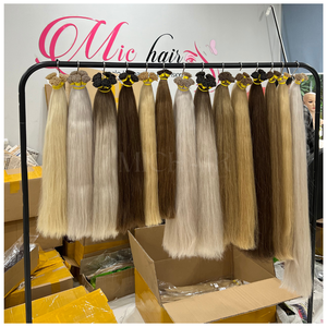 Kératine russe I Tip Extensions de cheveux 100% cheveux vietnamiens vierges naturels de haute qualité sains et lisses 8 "-30" Double tirage - Product Image 4