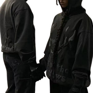 เสื้อฮู้ดดี้โอเวอร์ไซส์ผ้าเทอร์รี่ GSM หนาพิเศษ พิมพ์ลายกราฟิกตามสั่ง ผ้าฝ้าย 100% สไตล์โมเดิร์นไฮสตรีท ลดราคาพิเศษสำหรับการสั่งซื้อจำนวนมาก - Product Image 4