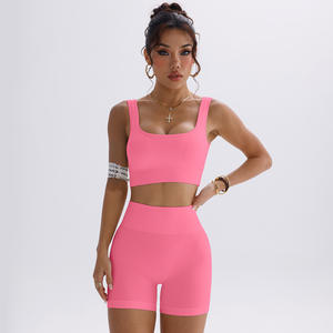 Ensemble de yoga sans couture deux pièces pour femmes-Soutien-gorge et short de yoga avec dos ouvert respirant adapté aux entraînements de fitness et à la course à pied - Product Image 6