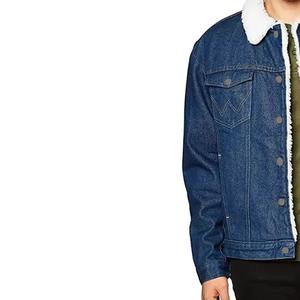 Veste en jean longue extensible sur mesure pour homme, veste en jean en coton bleu, veste en jean unie d'hiver pour homme, grande taille - Product Image 5