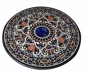 โต๊ะรับประทานอาหารหินอ่อน pietra Dura ด้านบนหินอัญมณีฝังนกและดอกไม้หินวัสดุสำหรับเฟอร์นิเจอร์บ้าน - Product Image 6