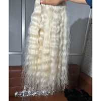 Cheveux bouclés naturels avec blond 613 par des vendeurs indiens, double trame à la machine, sans nœuds, sans perte de cheveux