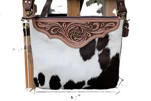 Elegante bandolera de piel de vaca para mujer Diseño a mano y cremallera Estilo bohemio duradero-para Primavera Verano invierno - Product Image 2