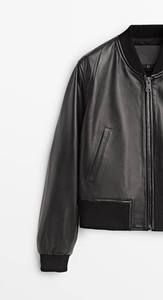 Blouson Bomber en Cuir Respirant Personnalisé Noir Hiver Cuir Premium Intérieur Chaud Fermeture Éclair Robuste Devant Vêtement d'extérieur Tendance Homme - Product Image 2