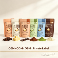 Café au beurre de qualité, 25g de protéines, 10g de collagène, 20 portions, marque privée, OEM, ODM, prix d'usine, vente en gros