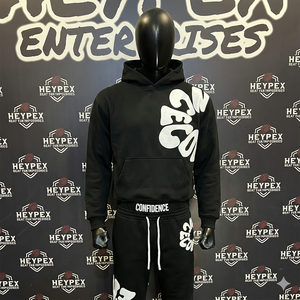 <b>Tracksuits</b> Lightweight French Terry Boxy Blank Custom Logo Oversized Cotton Men Streetwear Plus Size Sweatpants and Hoodie Set - Product Image 5