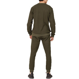 Hot Sale Customized Logo <b>Men's</b> Slim Fit 100% Cotton Sweatsuit Plain Dyed Solid Color Plus Size for Winter Sweatsuits - Product Image 2