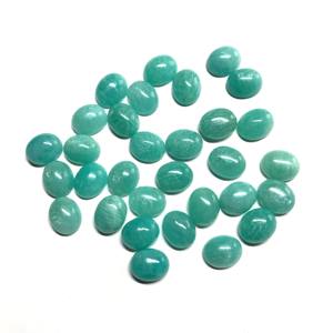 Vivaaz Gems 10x12mm Cabochon d'amazonite naturelle de qualité AAA Certifié IGI Forme ovale calibrée Pierre en vrac Pierre précieuse semi-précieuse - Product Image 4