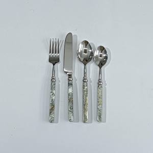 Juego de Cubiertos de Acero Inoxidable con Mango en Espiral Forjado a Mano, Diseño Creativo, Regalo Personalizado, Pulido Plateado - Product Image 3