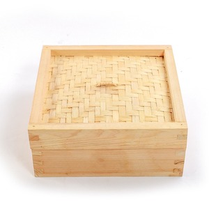 Nuevo estilo cuadrado de bambú dim sum vaporizador cesta de vapor de madera reutilizable para Hacer bolas de masa hervida al mejor precio - Product Image 6
