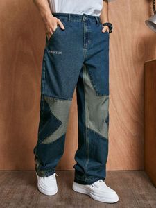 Pantalones vaqueros rectos transpirables de algodón de alta calidad para hombre, Vaqueros desgastados, lavados, de verano, a cuadros, de calle alta - Product Image 2
