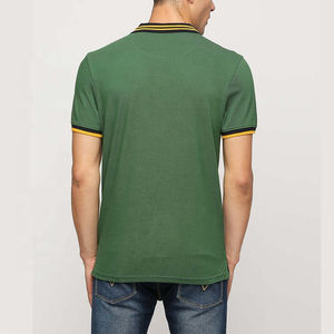 Rendimiento personalizado 100% algodón para camisa Polo para hombre Logotipo de impresión suave Raya Cuello de punto Puño Regular Fit Transpirable Split - Product Image 2