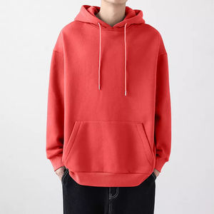 เสื้อสเวตเตอร์มีฮู้ดฮิปฮอปโอเวอร์ไซส์ลำลองสีพื้นแบบสวมหัวสำหรับผู้ชายแฟชั่นใหม่ - Product Image 2