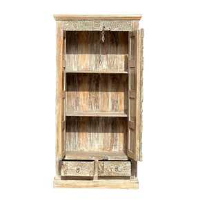 Multicolour Floral Panel Carved Bedroom Furniture Rustic Luxury Freestanding <b>Portable</b> <b>Wardrobe</b> Made Teak Folding for Apartment - Product Image 6