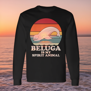 Camiseta retro de manga larga con diseño de ballena Beluga Is My Spirit Animal - Product Image 3