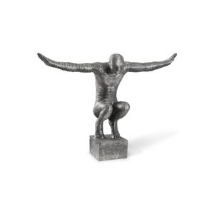 Sculpture d'homme en argent artistique Artisanat élégant Pièce maîtresse de décor unique accrocheuse pour des espaces de vie élégants - Product Image 1