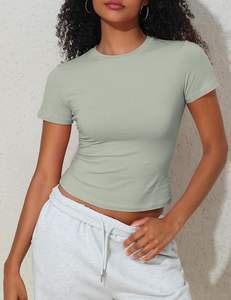 Vibrant Women Tshirt Plus Size Smooth Texture Air Cool Weave Slim Fit Gentle Stretch Eco-Friendly Quick Dry Summer Daily Comfort - Product Image 1