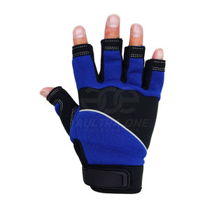 Guantes de Ciclismo de Cuero para Hombre, Medios Dedos, Transpirables, Antideslizantes, con Cierre de Velcro, para Ciclismo y Entrenamiento Físico - Product Image 6