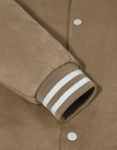 Vêtement d'hiver pour homme de haute qualité, style streetwear, col montant, séchage rapide, nylon suédé, fermeture éclair, motif uni, service OEM, devant - Product Image 5