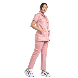 Soins infirmiers à la mode 2 pièces gommages sur mesure vêtements de tous les jours tissu léger à manches courtes uniformes pour les infirmières et les travailleurs de la santé - Product Image 3