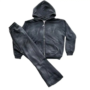 Conjunto Deportivo Personalizado con Logotipo, Sudadera y Pantalones de Chándal de Algodón, Bordado, Unisex para Hombre y Mujer - Product Image 1