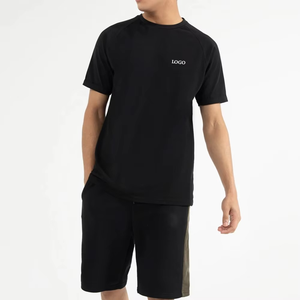 Nuevo diseño de gimnasio de verano, camiseta de media manga de ajuste Regular y conjunto corto, pantalones cortos informales para hombre, conjuntos gemelos ajustados personalizados para hombre - Product Image 1