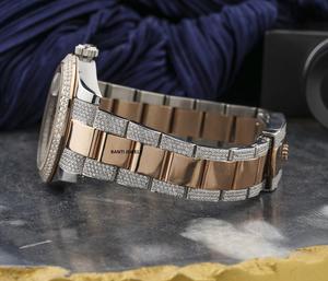 Reloj Hip Hop de Lujo con Incrustaciones de Moissanita en Dos Tonos y Esfera con Diamantes VVS - Product Image 3