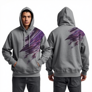 Wholesale Heavy Cotton Oversized Flare Print Hoodie Premium Casual Pullover Custom Apparel Manufacturer - Product Image 4