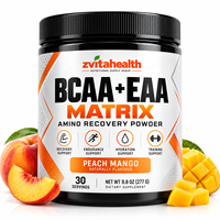 Poudre d'acides aminés BCAA en marque blanche 2:1:1, 7g de BCAA par portion, récupération musculaire post-entraînement, endurance, sans sucre, GMP
