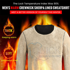 Sweat-shirt en molleton sherpa décontracté d'hiver avec logo personnalisé, de haute qualité, respirant, écologique, tissu en coton mélangé pour hommes, OEM ODM - Product Image 5