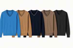 Pull en laine/cachemire à col en V pour homme, coupe classique vintage, doux et confortable, manches longues, hiver, Bangladesh FOB - Product Image 5