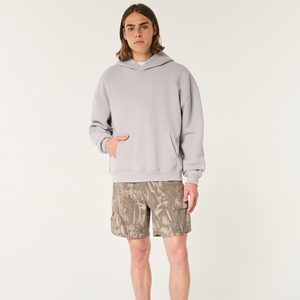 Slimfit Pullover Heavyweight Hoodie Set 400-500 Gsm Winter Terry Poliéster/Algodón Largo con patrón de estampado y hombro caído - Product Image 2