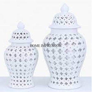 Gorgeous Look Elegant Designer Enamel Finishing <b>Heavy</b> <b>Duty</b> Metal Ginger Jar Set of 2 for Kitchenware Food Storage Organization - Product Image 6