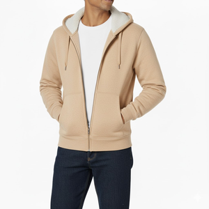 Sweat à capuche vintage avec fermeture éclair complète délavé à l'acide pour hommes sweat à capuche vierge surdimensionné en coton polaire lourd OEM - Product Image 1