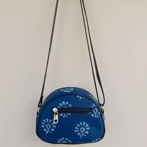 Indian Handmade Eco-Friendly Women's Boho Vintage Lady Lightweight Floral Hand Block Printed Pure Cotton Crossbody <b>Makeup</b> Bag - Product Image 1