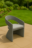 Ensemble de salle à manger d'extérieur moderne en rotin et aluminium, pliable et imperméable, table et 4 chaises, mobilier d'extérieur pour jardin, villa, balcon, entrée